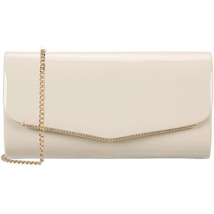 Faux Patent Leather Clutch Bag Evening Handbag Envelope Purse :O